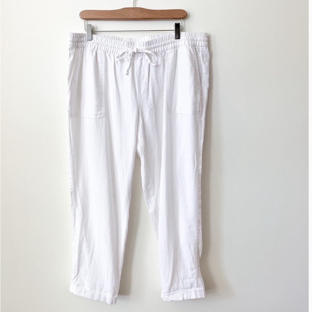White Linen Joggers // Old Navy